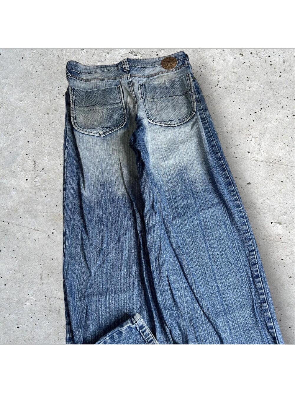 BROOKLYN XPRESS Southpole Style Premium Denim Wide Leg Baggy Jeans Size 34x32